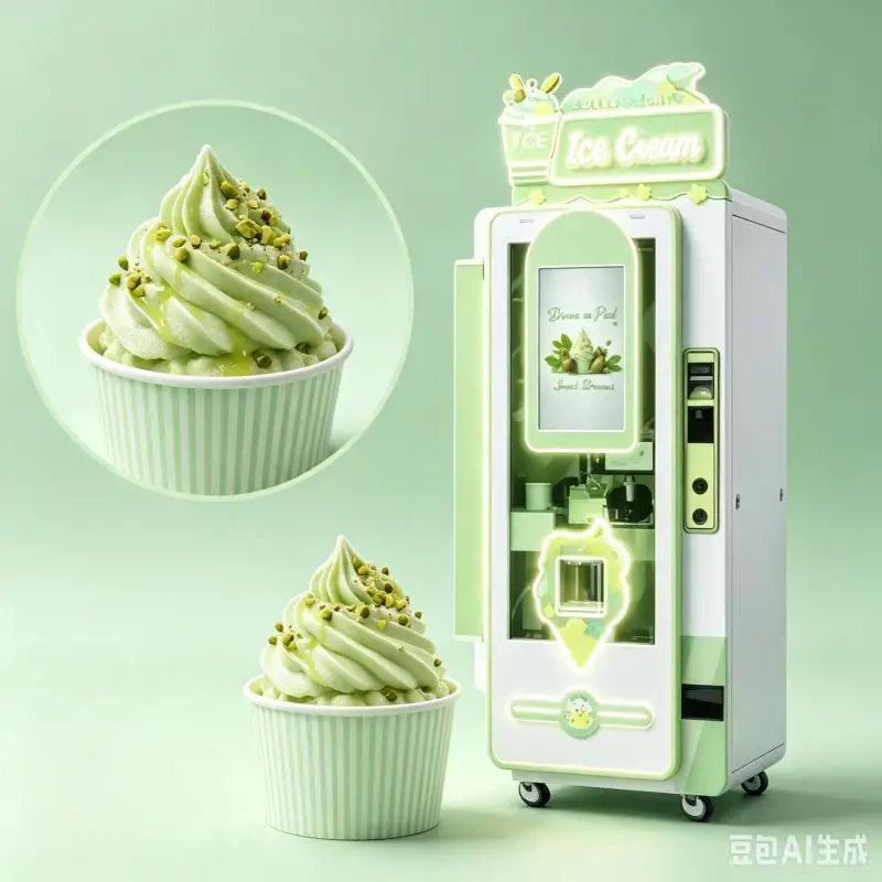 Customized Commercial Ice Cream Vending Machine Intelligent Soft Serve Dispenser Automatic Cooling Technology Smart