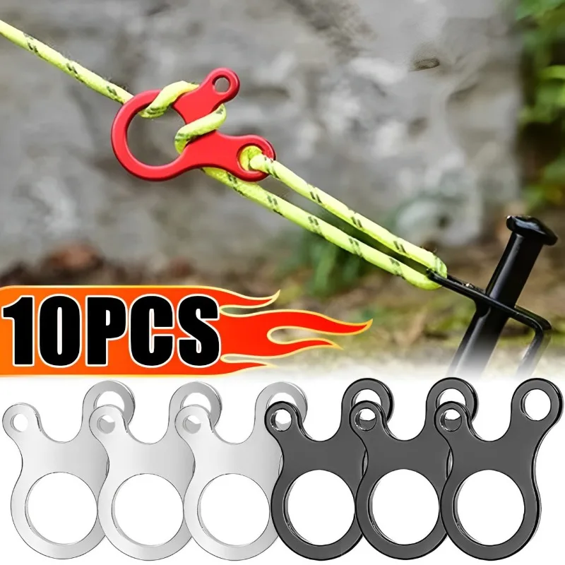 5/10pcs Tent Wind Rope Buckle 3 Hole Outdoor Camping Aluminium Alloy Rope Tensioner Tent Cord Rope Fastener Tightening Hook