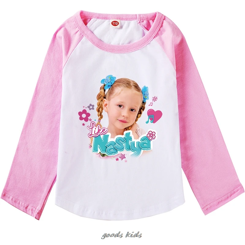 Lovely Like Nastya Show Student Girl Fashion Spring Baby Boys T shirt Cotton Kids Summer Long Sleeve Kids T-Shirt