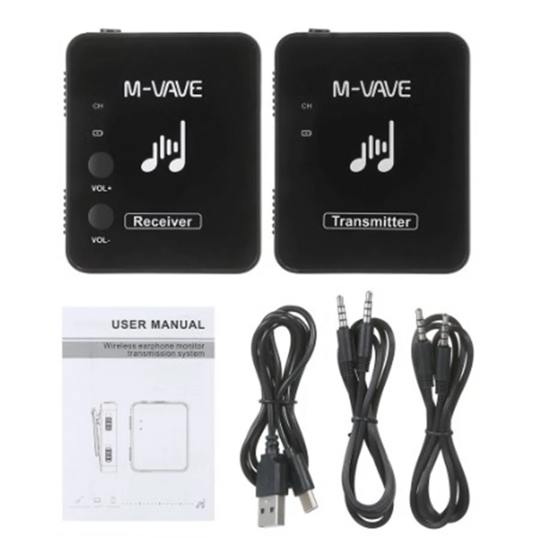 M-vave WP-10 2.4G Wireless Earphone Monitor Rechargeable Transmitter receiver Support Stereo Mono Recording Function Cuvave