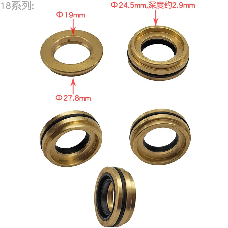High-Pressure Washer Plunger Pump Head Brass Middle Sleeve Piston Pump Water Seal Seat Retaining Ring for 18mm 20mm 22mm Plunger