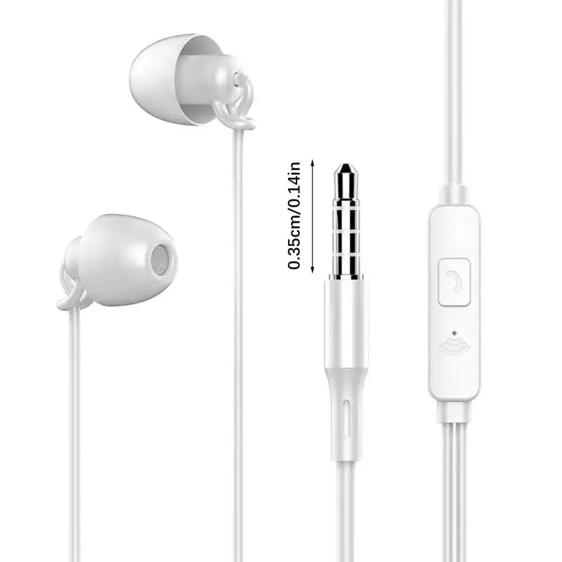 Fones de ouvido com cancelamento de ruído suave para computador, auscultadores leves do sono do silicone, auriculares com fio intra-auriculares