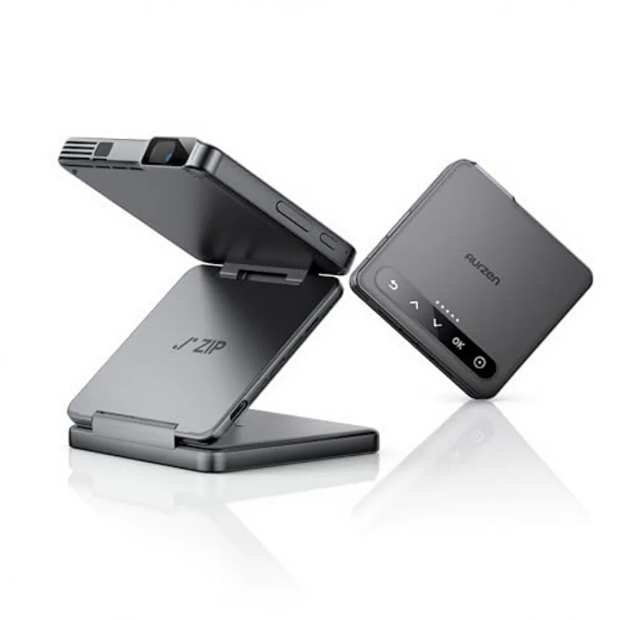 

Ультрапортативный мини-проектор ZIP Tri-Fold DLP с Bluetooth 5.4, дублированием экрана, аккумулятором 5000 мАч, быстрой зарядкой Type-C, Zero-La