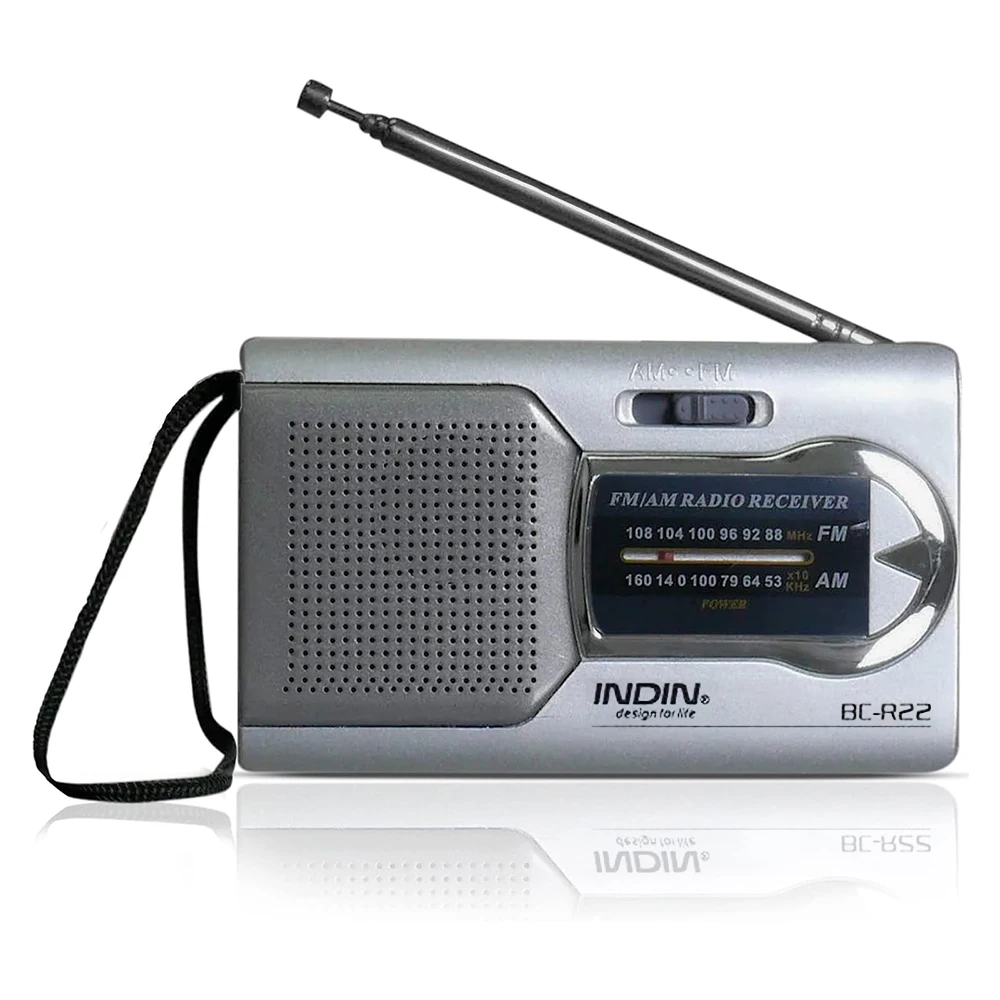 AM FM Portable Radio with Speaker and Headphone Jack, Lightweight Handheld Emergency Pocket Radio for Elderly, Home, Outdoor