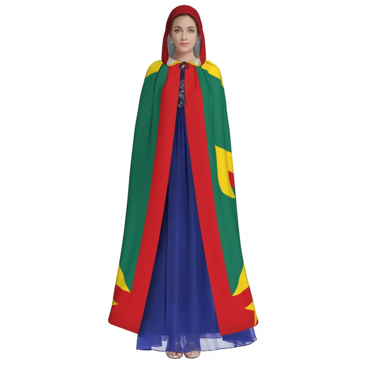 Unisex Adult Flag Of Grenada Cloak with Hood Long Witch Costume Cosplay