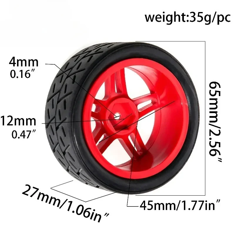 

4pcs 1/10 65mm Hard Drift Tire Tyre Wheel for Tamiya TT01 TT02 XV01 PTG-2 Kyosho HPI HSP RC Drift Car On Road Touring Racing Car
