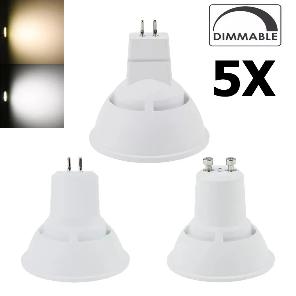 

5X LED Spotlights Dimmable 220V 10W Downlight Cold Warm White GU10 MR16 GU5.3 Spot Light Fixture Aluminum Energy Saving Lamp