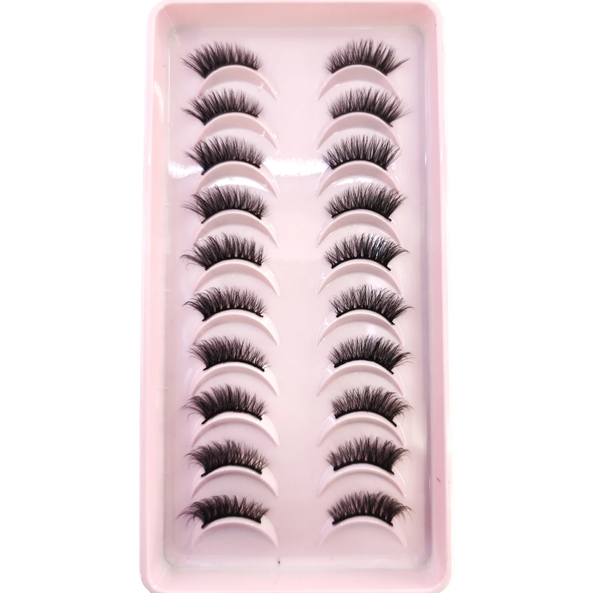 Faux-cils 3D demi-cils, 10 paires, aspect naturel, œil de chat, cils vaporeux en vison, bande moelleuse, par HBZGTLAD