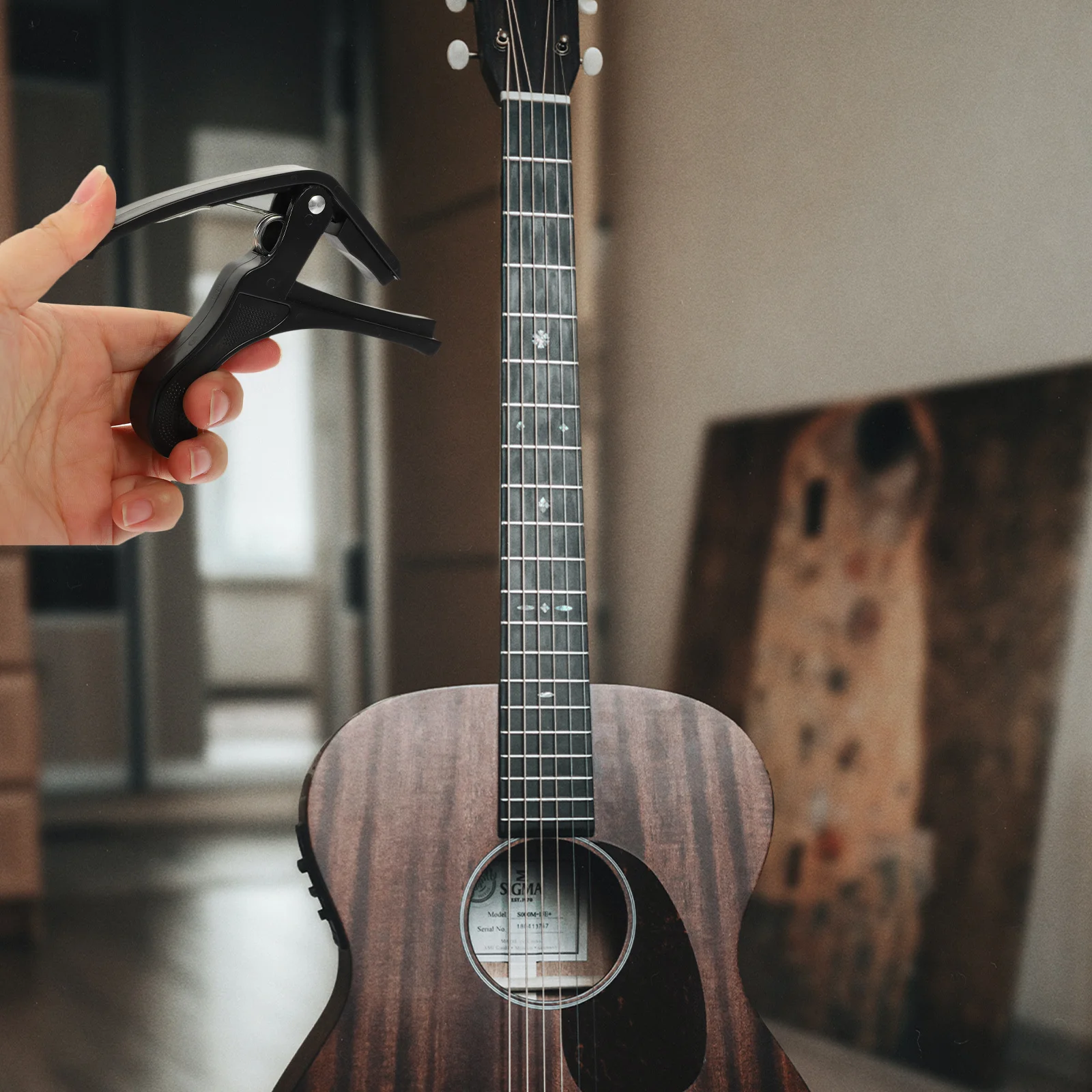 

1 set 1 Set Guitar Capo Pick Combo For Acoustic Electric Guitar Durable Tuning Accessory High Elastic Spring Multi-Function Tone