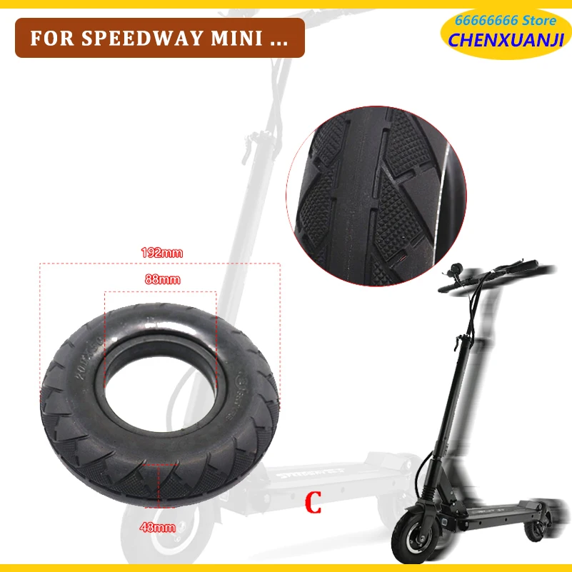 8 Inch Tire 200x50 Solid Tire Explosion-Proof Tire Tubeless Tyre for Speedtrott GX14 Speedway Mini 3/4 Scooter Front Wheel