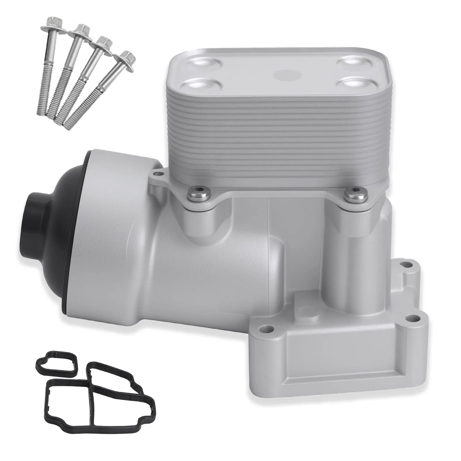 

Aluminum Engine Oil Cooler Filter Assembly For 2012-2014 VW Audi Passat L4 2.0L