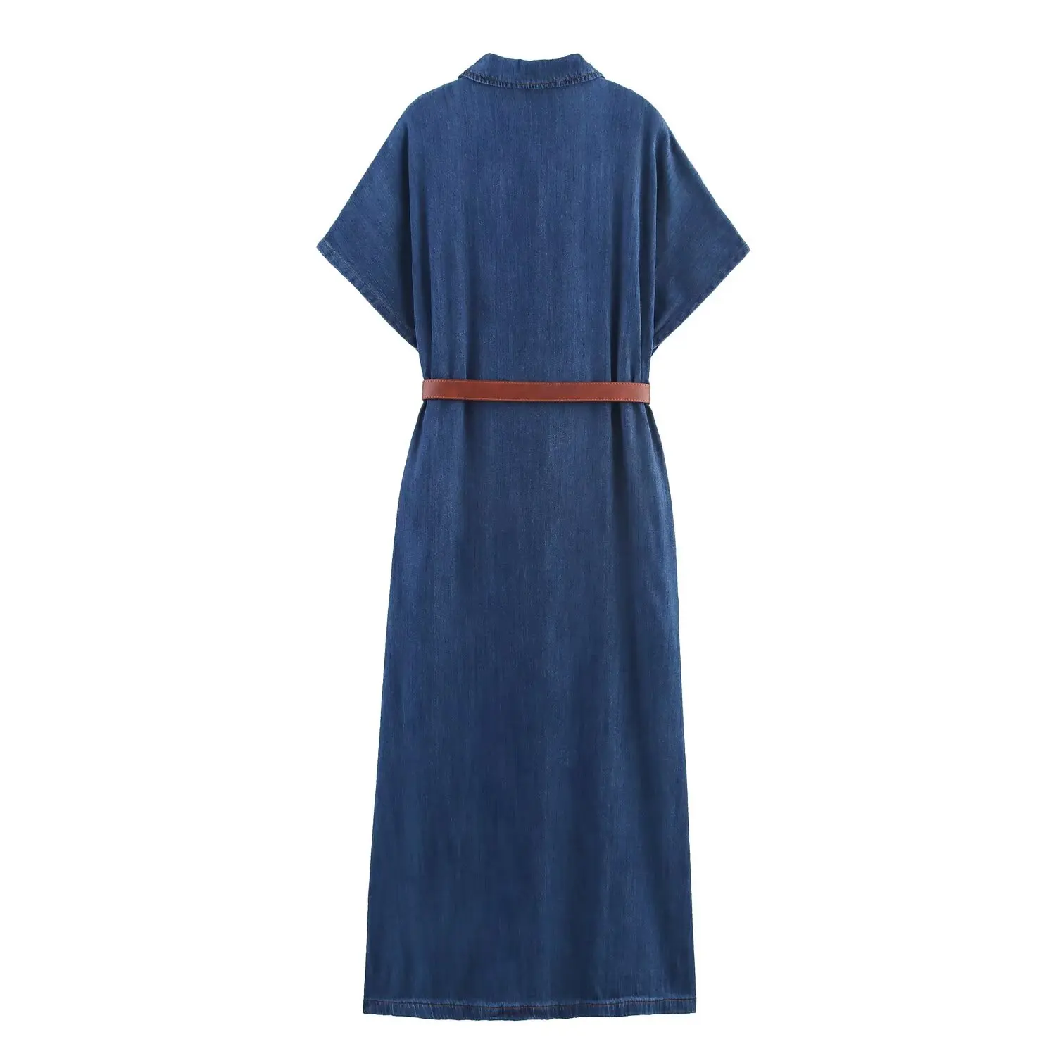 Faionable Denim Dr مع حزام الخريف وصول جديد الملابس النسائية عالية الخصر ألف خط تنورة ort Sve طوق Ci C...