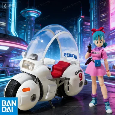 In Stock BANDAI Original S.H.Figuarts Dragon Ball Bulma and Motorcycle SHF Action Figure Collection Gift