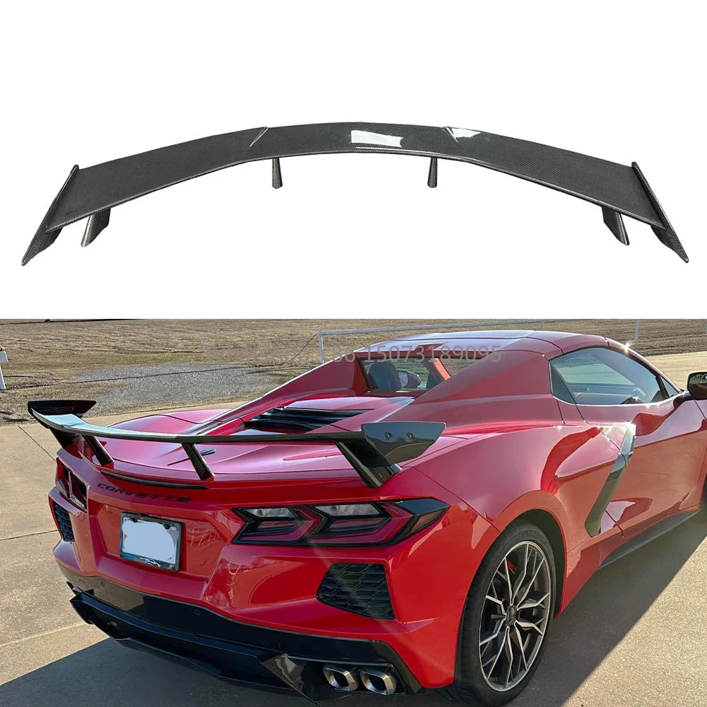 

Для Corvette C8 углеродное волокно 20 Up, задняя крышка багажника, спойлер с высоким крылом