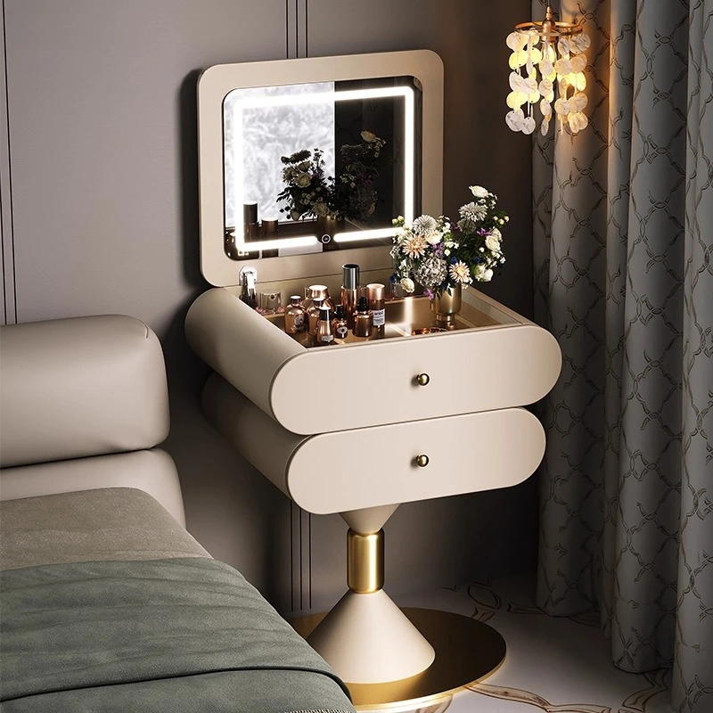 Luxury outfit Makeup vanity desk Toiletries dressers illuminated makeup dressing table with mirror Bedroom furniture dresser