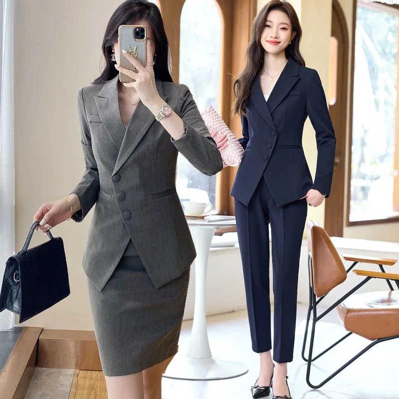 

Navy Blue Suit for Women2024New Spring and Autumn Business Wear Small Interview Formal Wear Overalls Suit