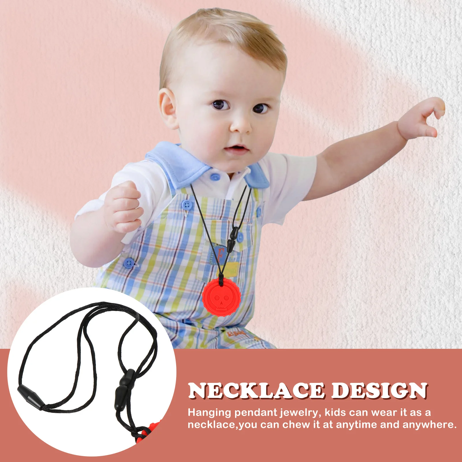 

Chewable Teething Necklace for Infant Molar Relief Silicone Pendant for Sensory Needs Autism Chewing Anxiety Molar