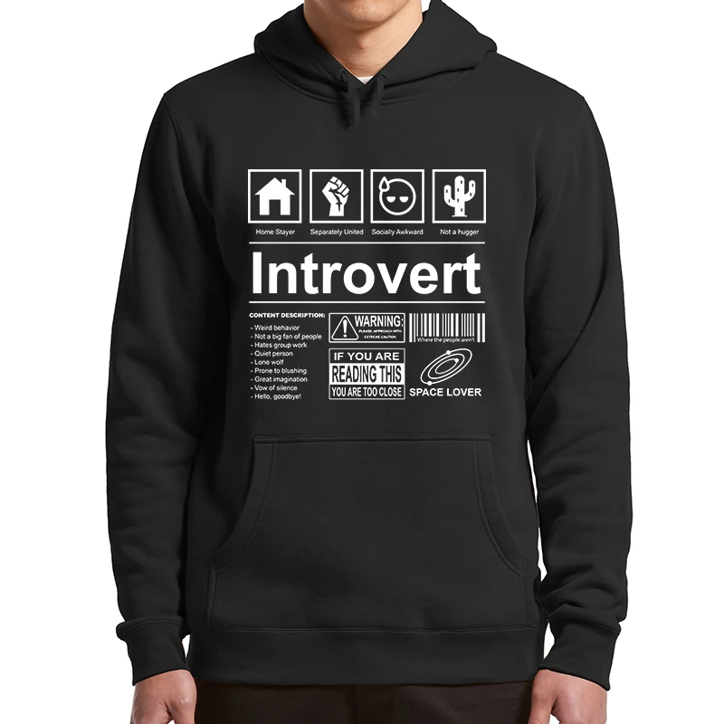 Introvert Logo Hoodies Humor Introverts Joke Introverted Gift Hoody For Men Women Casual Soft Unisex Sweatshirt Pullovers