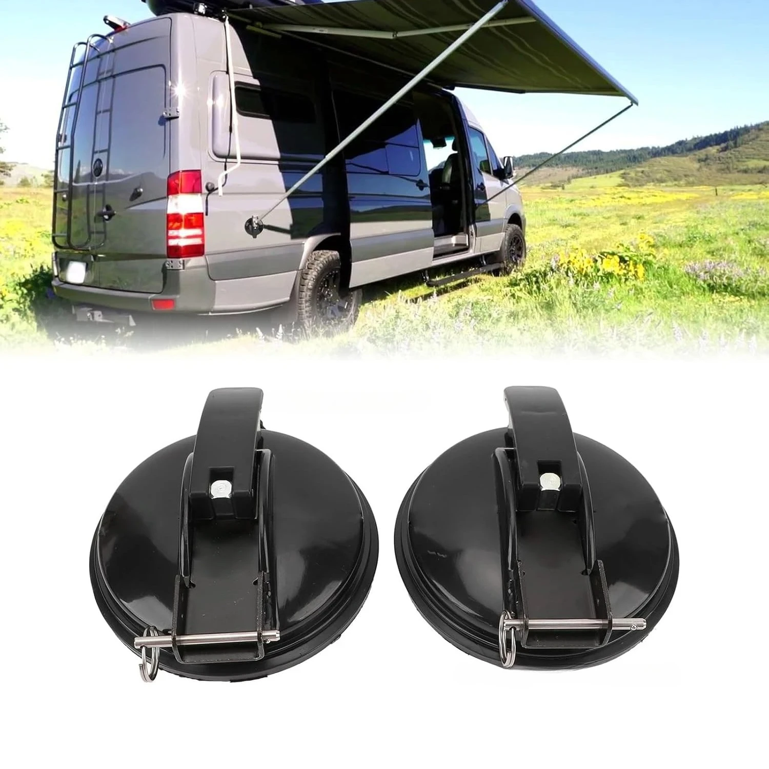 Suction Cups Black Outdoor Travel RV Camping Awning Sunshade Canopy Lock Suction Cup Extra Heavy Duty Lock Suction Cups 1/2/4Pcs