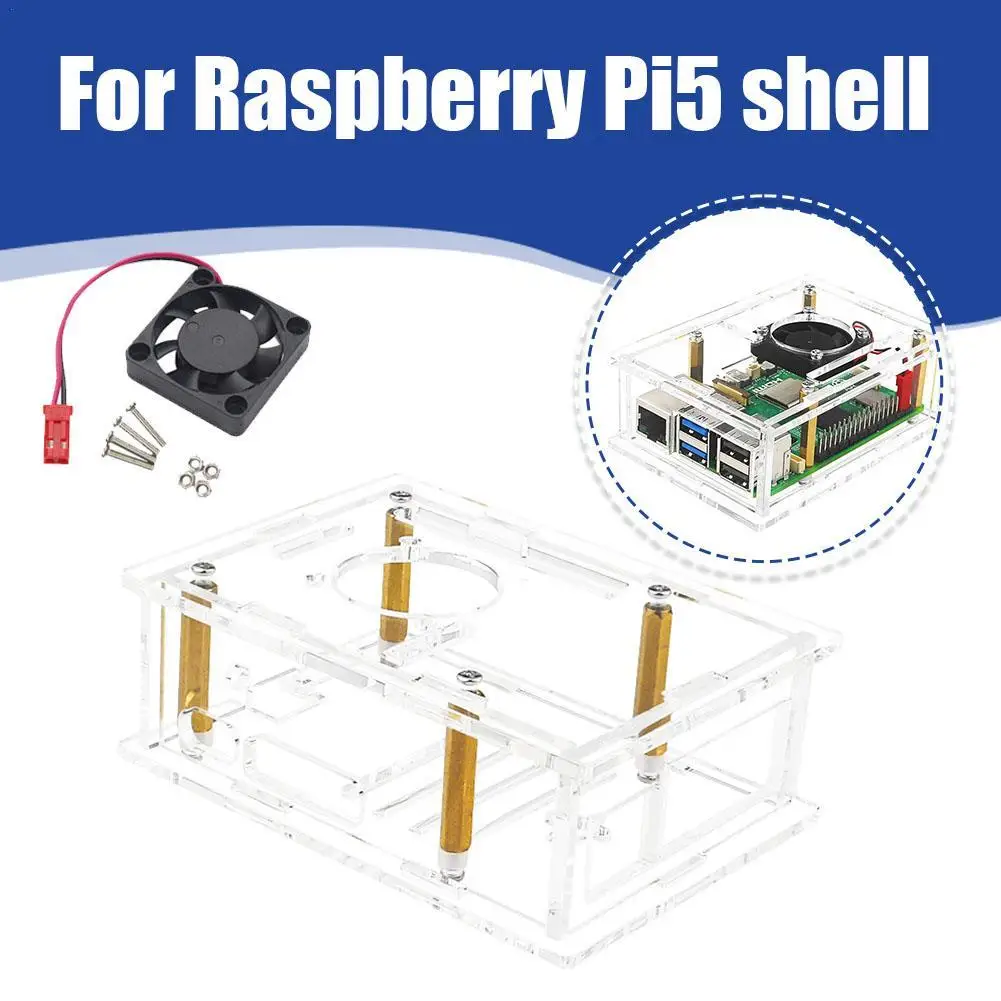 GeeekPi Raspberry Pi 5 Case With Fan Raspberry Pi 5 Acrylic Case Fan Raspberry Pi 5 Case Fan With Heatsinks