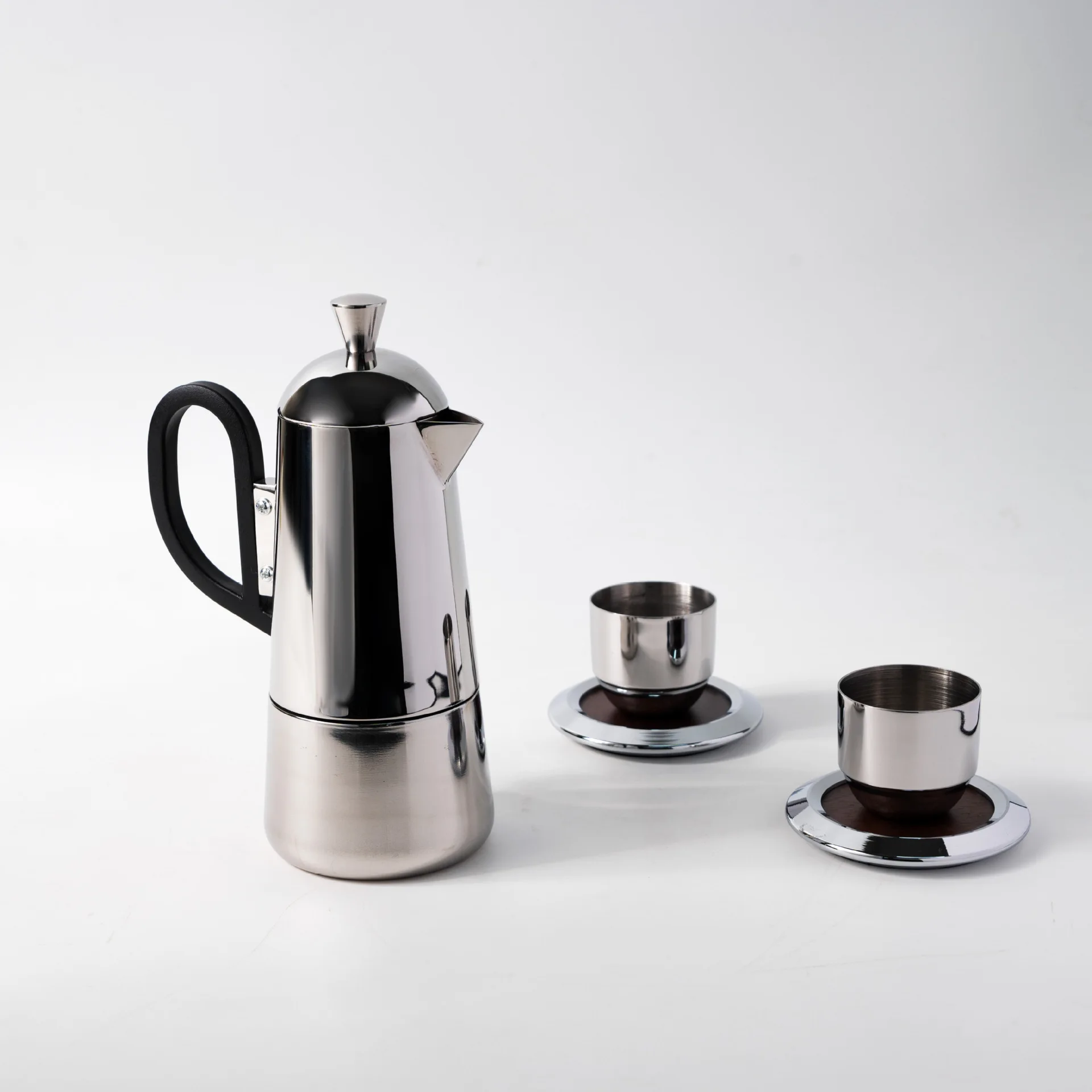 Modern European stainless steel mocha pot hand punch coffee pot French press pot decorative ornament desktop living room