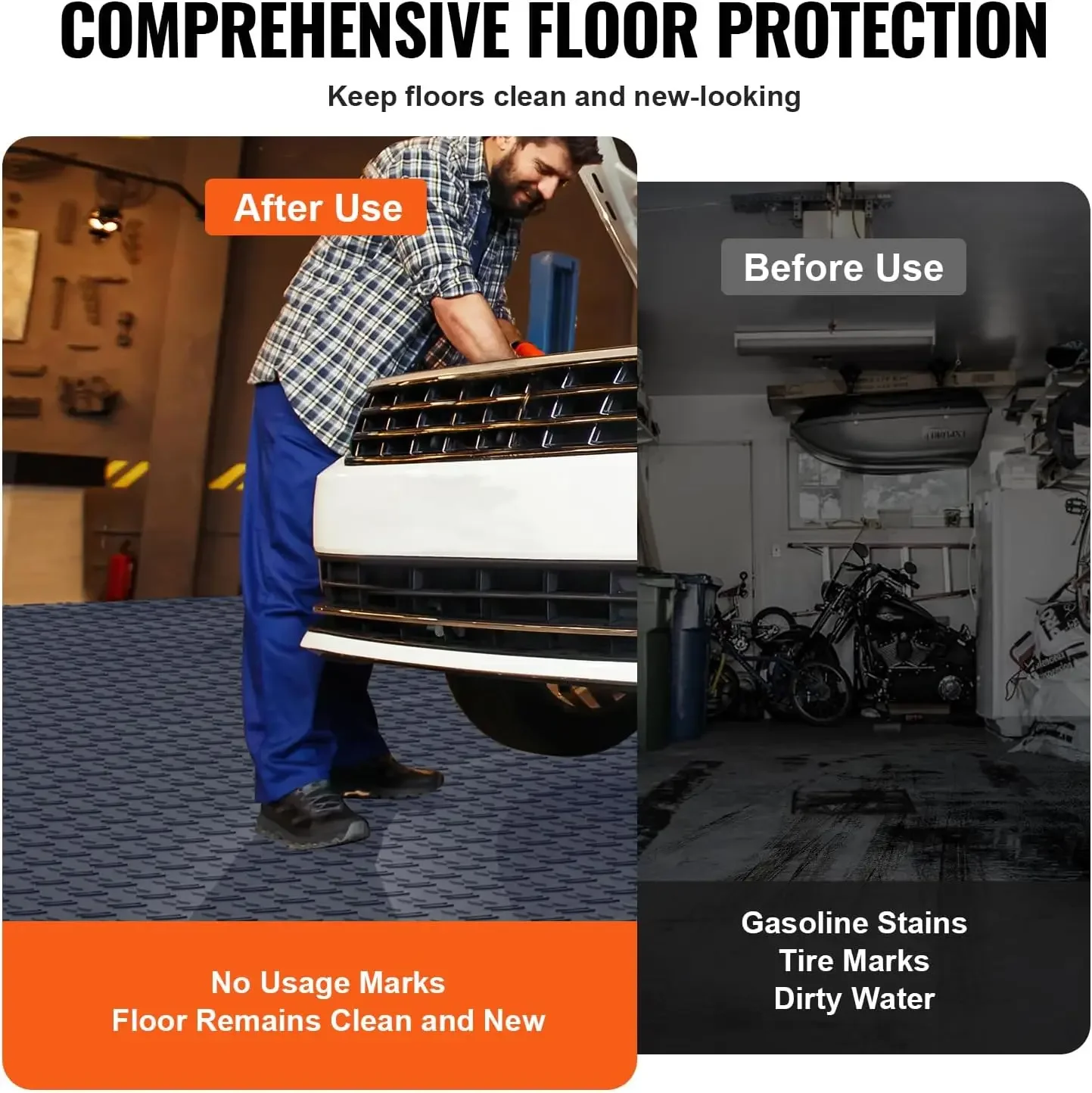 بلاط المرآب المتشابك، 12 × 12 × 0.53 بوصة 50 عبوة من بلاط تغطية أرضية المرآب