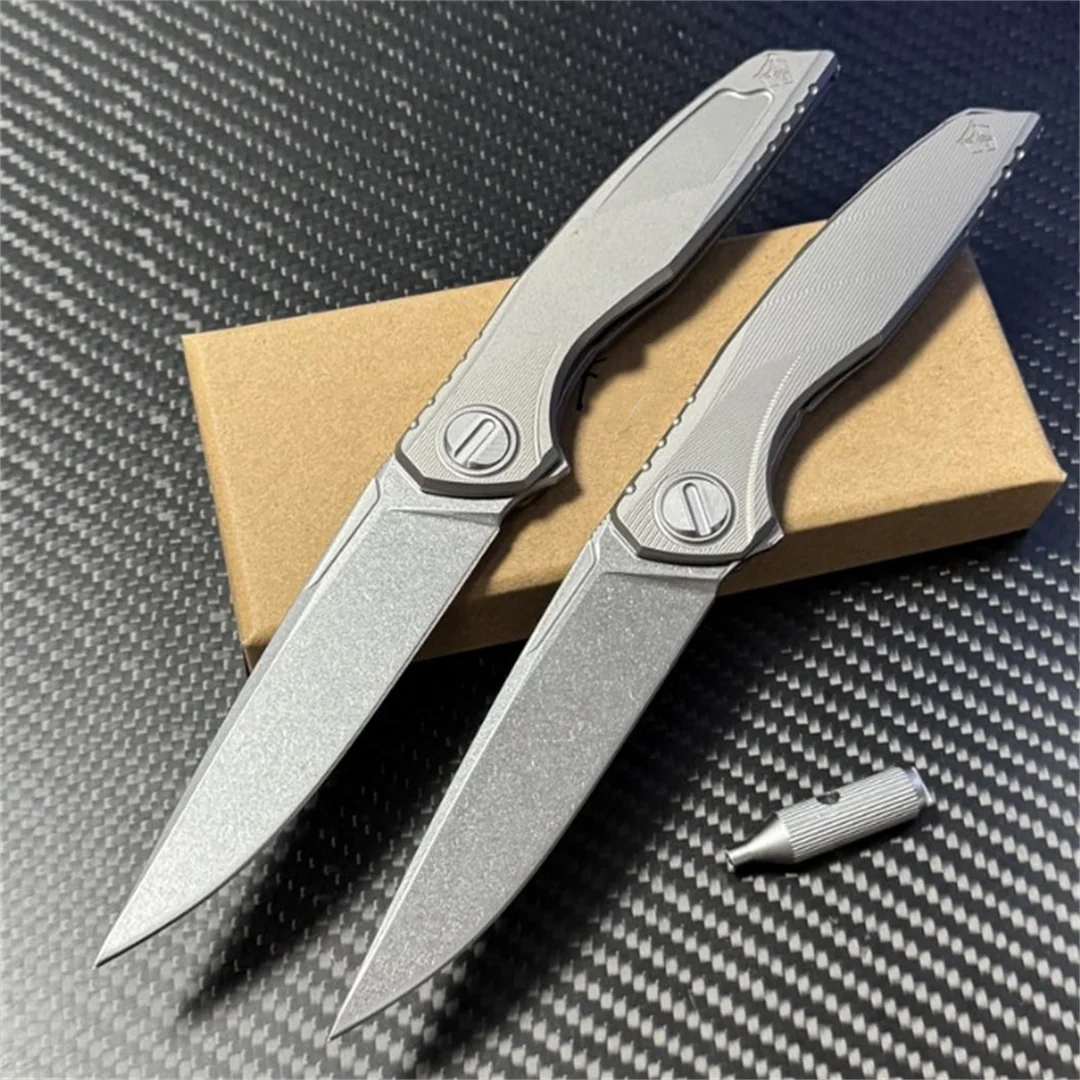 Astrium Folding Knife Marking M390 Steel Titanium Alloy Handle Bearing Camping Outdoor Survival Fishing Hunting Knife EDC Tool