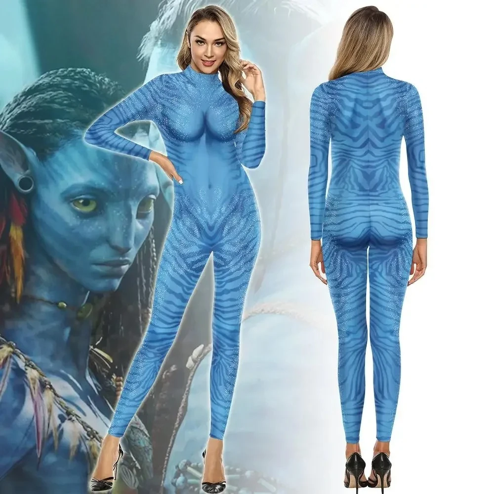 

Movie Avatar Cosplay Costume 3D Digital Printing Jumpsuit Purim Carnival Theme Party Role Playing Bodysuit for Adult Women