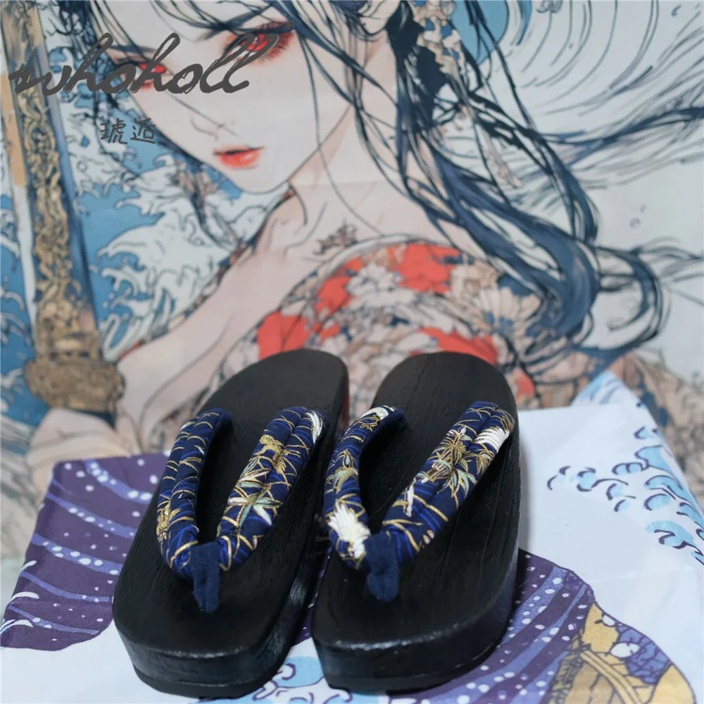 2025 femmes japonaises en bois Geta Animation Coplay Costumes chaussures sandales compensées femmes pantoufles tongs pantoufles sabots chaussures