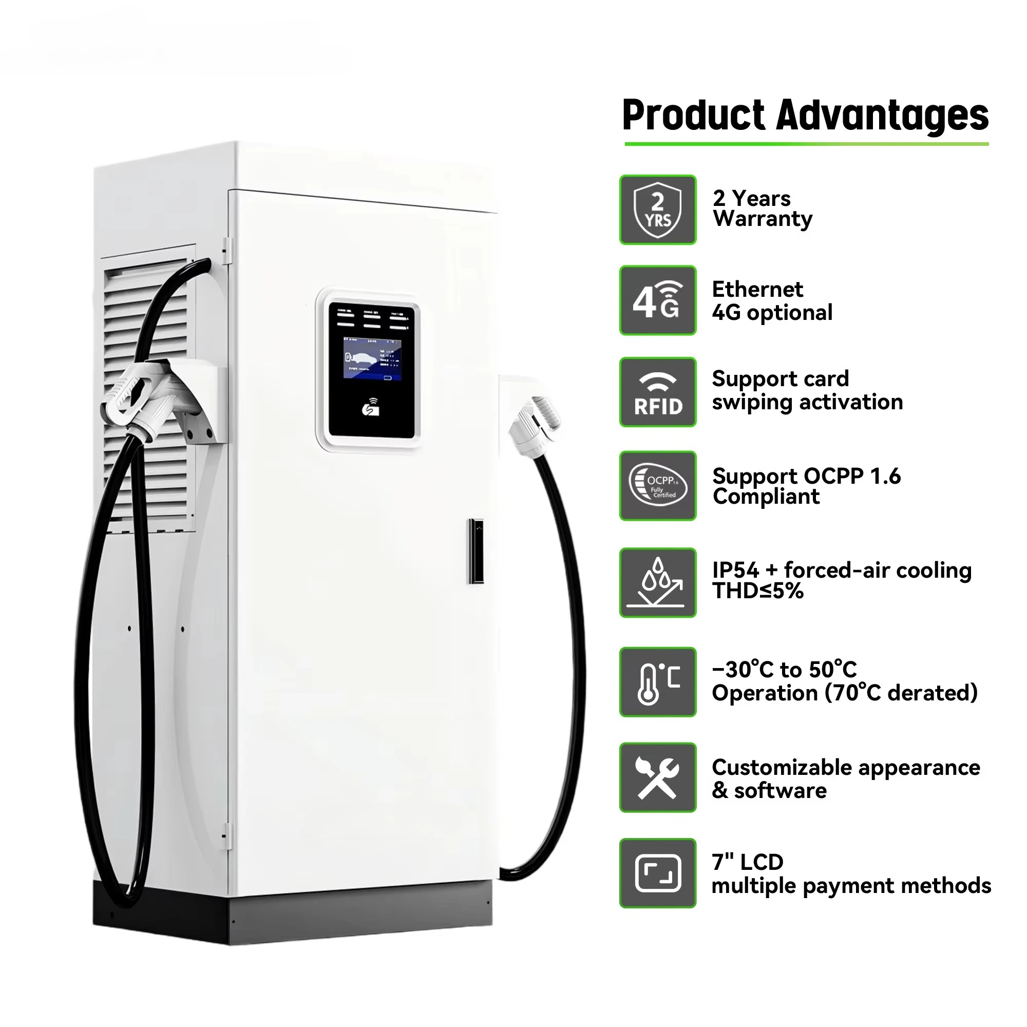 Intelligent 60KW~240Kw Car Charging Piles CCCS NACS GBT DC EV Stations Electric Vehicle Battery Charger Station