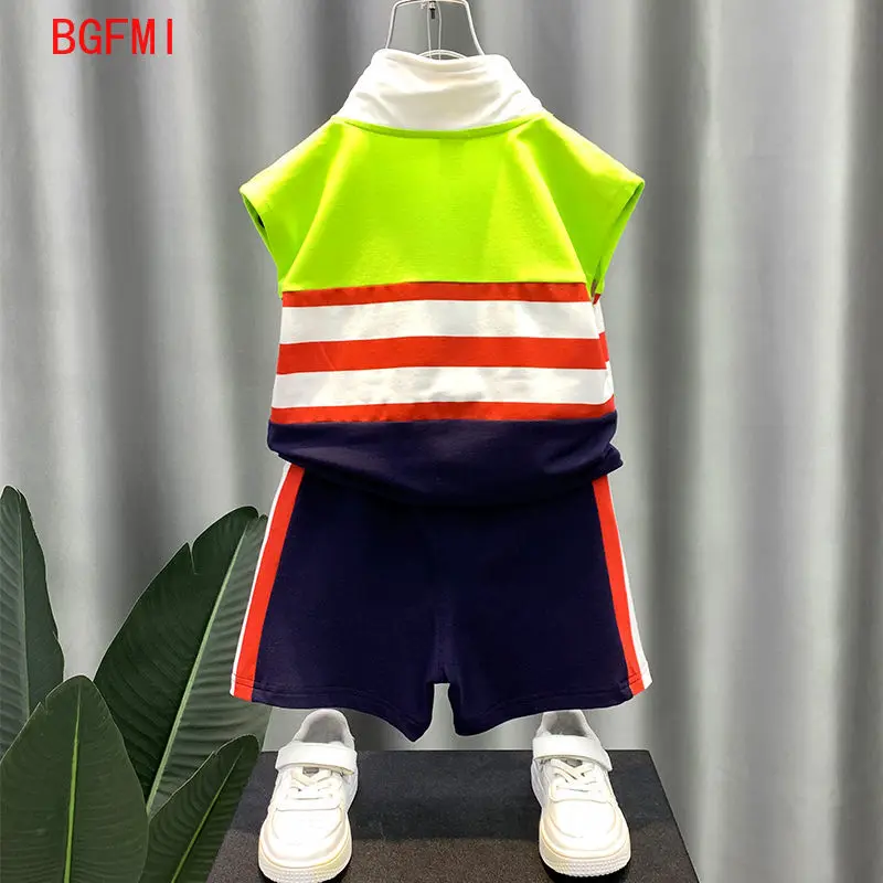 Korean Summer Outdoor Clothes for Children Baby Boys Set Cotton Tank Top Vest and Shorts Sets for Kids Fashion Casual Outerwear