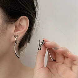 Fox Drop Dangle Earrings for Women Animal Fashion Jewelry Mini Fox Animal Lover Girls Stud Earrings Long Tail Earring Dropship