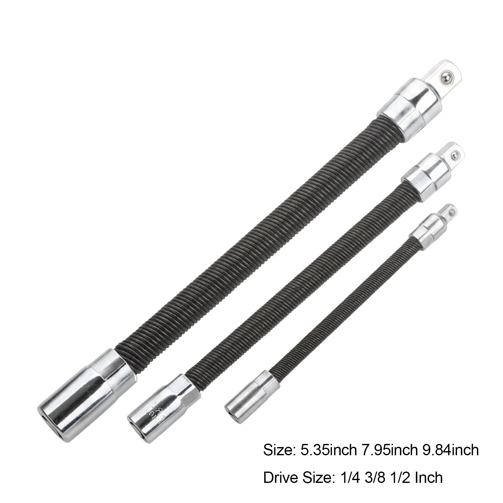 Flexible Socket Extension Bar Set 1/4 3/8 1/2 Inch Shaft Drive Bar Adapter Impact Extender Flexible Socket Extension Rod Bar view 5