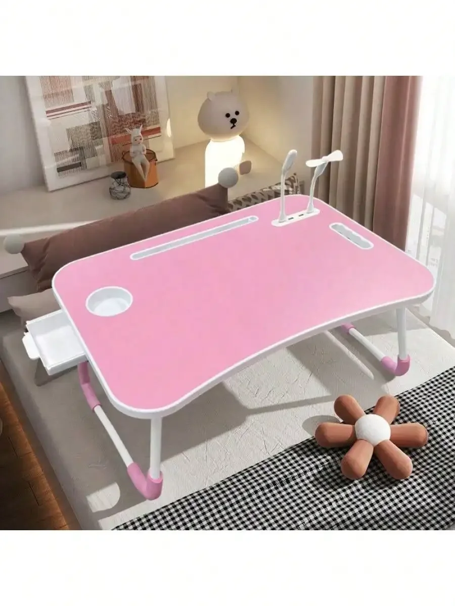 

Extra-Large Folding Laptop Desk - Wood Fiberboard, Storage Bag, Multifunctional for Home/Office/Bed/Sofa