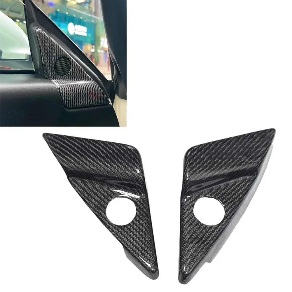 

1 Set For Maserati For GranTurismo GT For GTS 2007-2020 Car Carbon Fiber Tweeter Cover Interior Door Panels Protective Panel