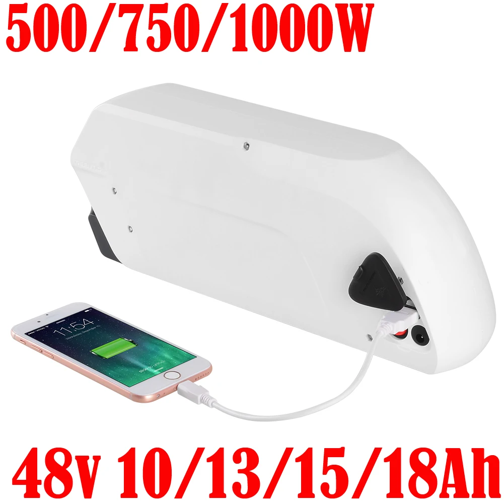 

18650 cell 48v ebike battery 48v 18ah 15ah 13ah 12ah 10ah electric bike lithium ion battery 500w 750w 1000w electric bicycle