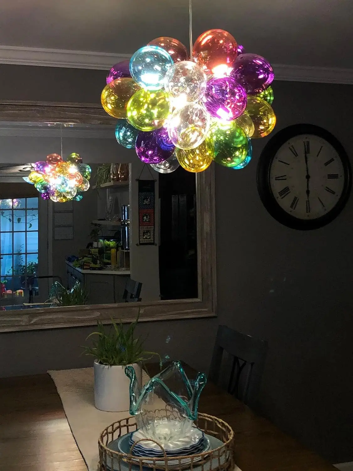 Imagem -02 - Longree Glass Bubble Chandelier Light Fixture Balloon Ball Luzes Pingente para Home Dining Room e Kids Room