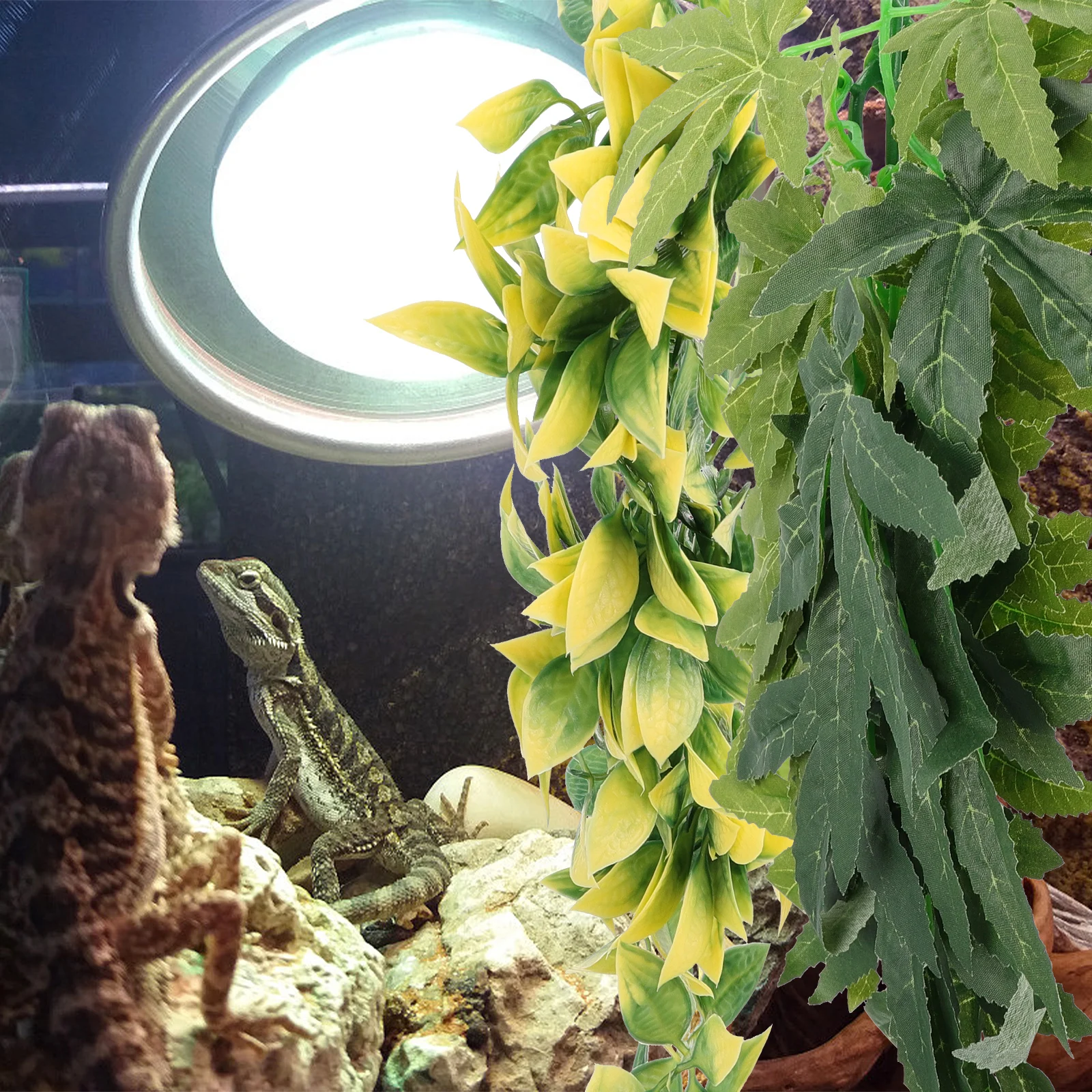 

3pcs Simulation Plant Vines Artificial Plastic Durable Reptile Climbing Decor Aquarium Tank Supply L scape