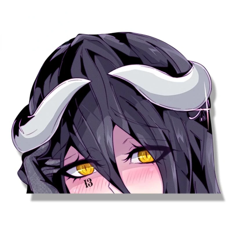 Gyaru Albedo Fanart Car Sticker Anime Overlord Sketch Waifu Decal Cartoon Peek Girl Graffiti Stickers Car Wrap