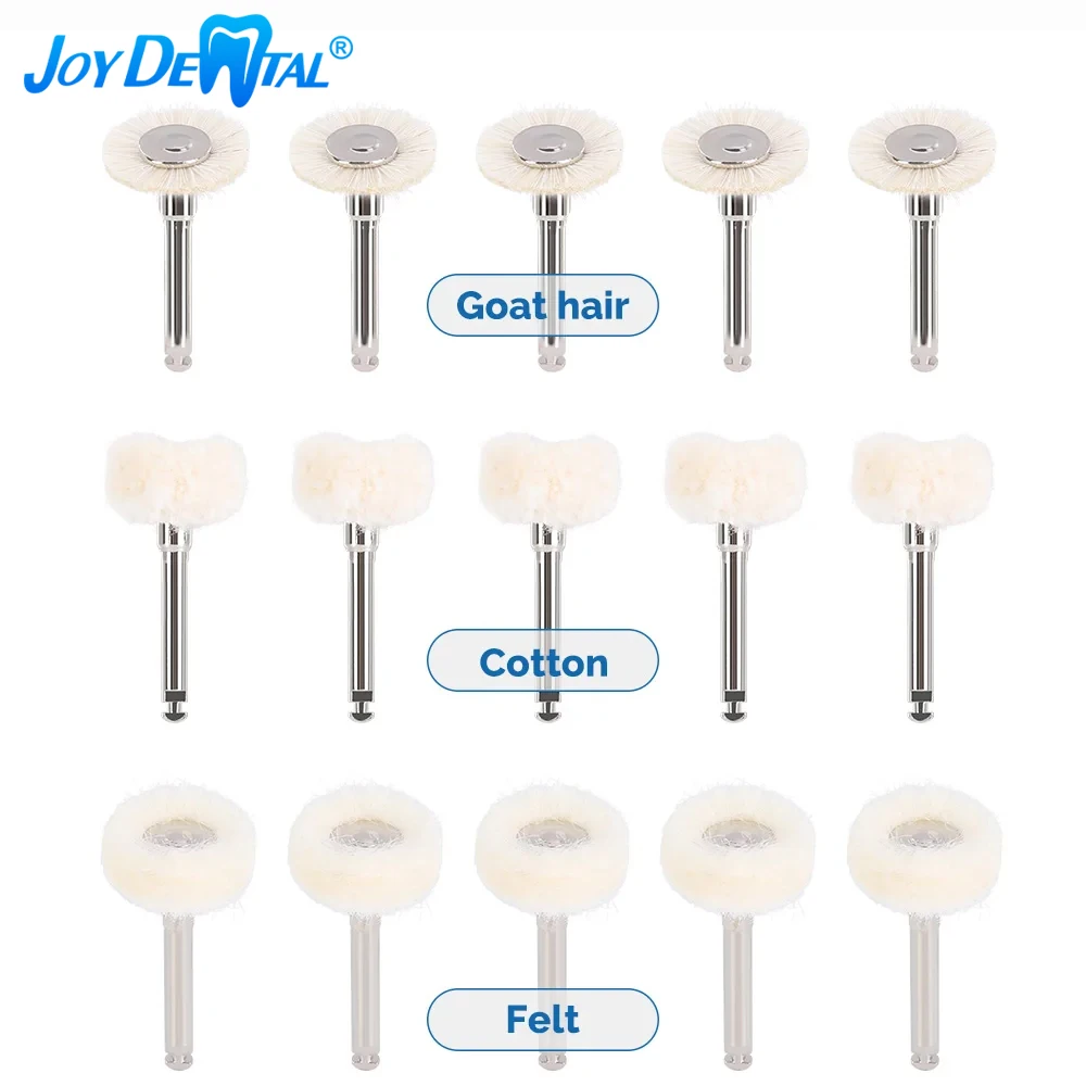 JOYDENTAL 5 Pcs Dental Polishing Brush Felt Wheel Wool Cotton Polishing Brushes Polisher for Rotary Tools 2.35mm Polishing Wheel