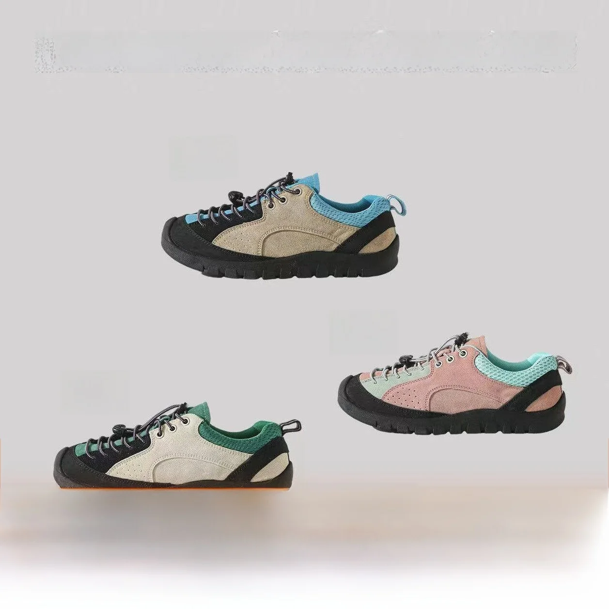 Couples Lightweight Comfortable Climbing Shoes Low Top Rubber Outsole Cowhide Fleece Anti-Slip Wear-Resistant Casual Sneakers