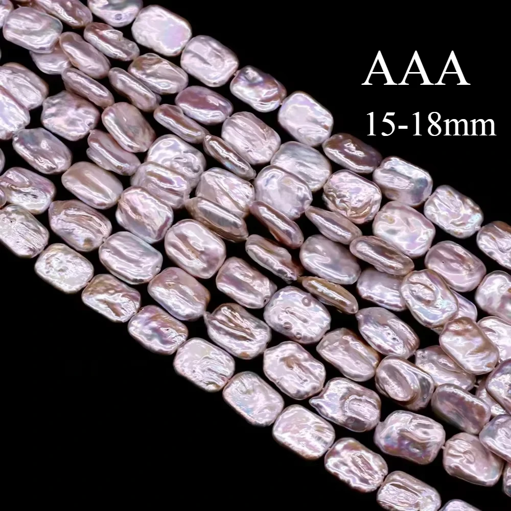 

15x18mm AAA Natural Freshwater Pearl Beaded Baroque Rectangle Isolated Loosefor Jewelry Making DIY Bracelet Necklace Accessories