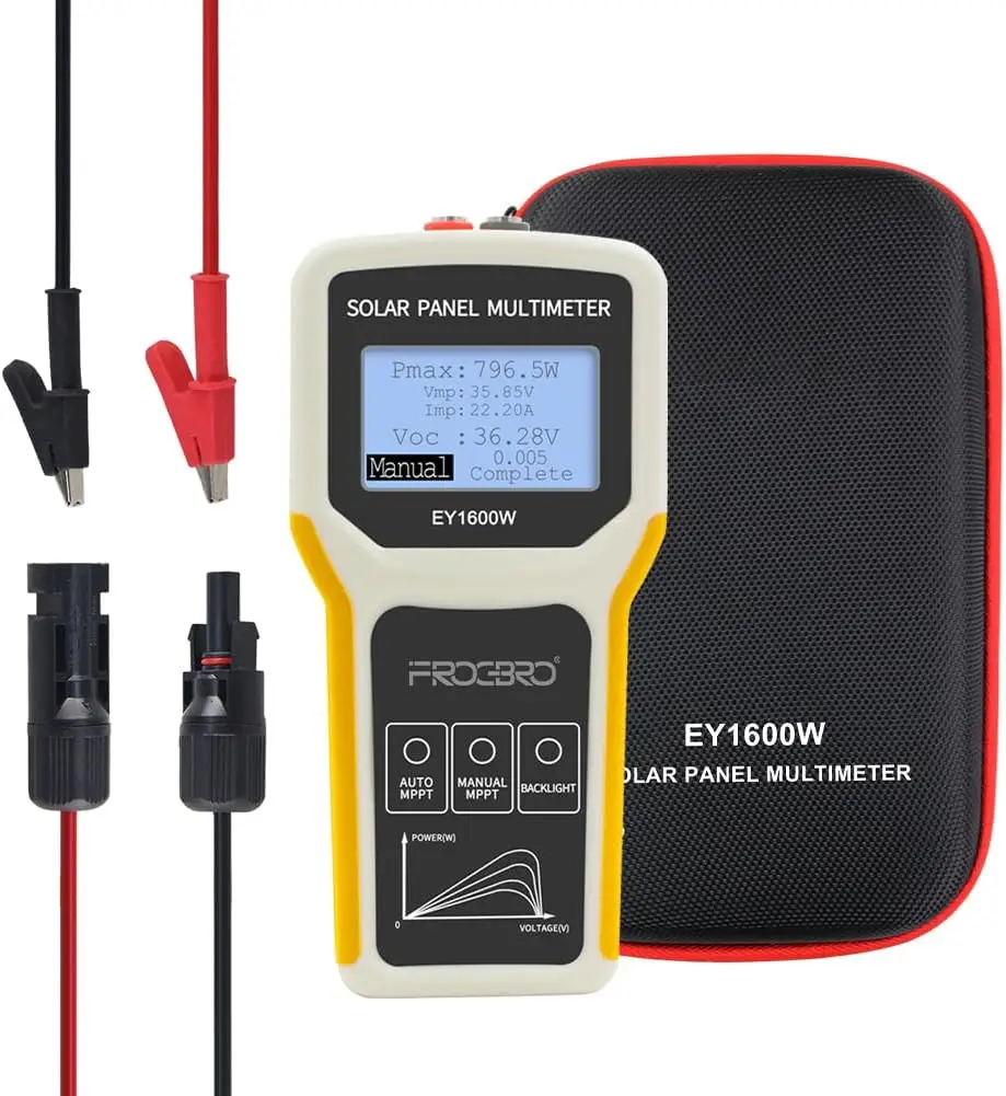 

Upgrade Solar Panel Tester with Ultra Clear LCD, Smart MPPT for PV Testing, 1600W Voltage Troubleshooting Tool