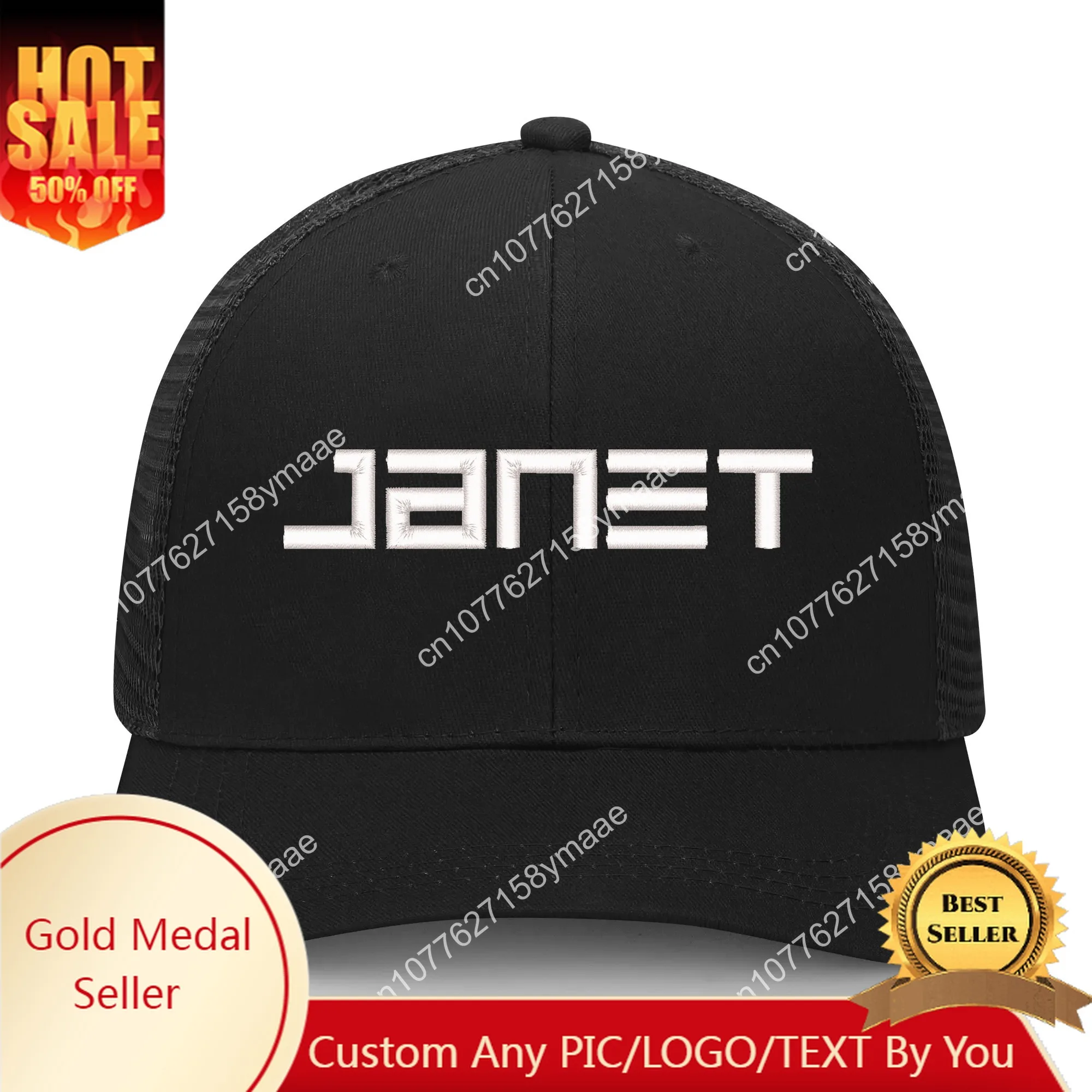 Janet Jackson Singer Embroidery Hat Mens Womens Sports Baseball Hat Hip Hop Breathable Summer Headwear Custom Made Caps Logo