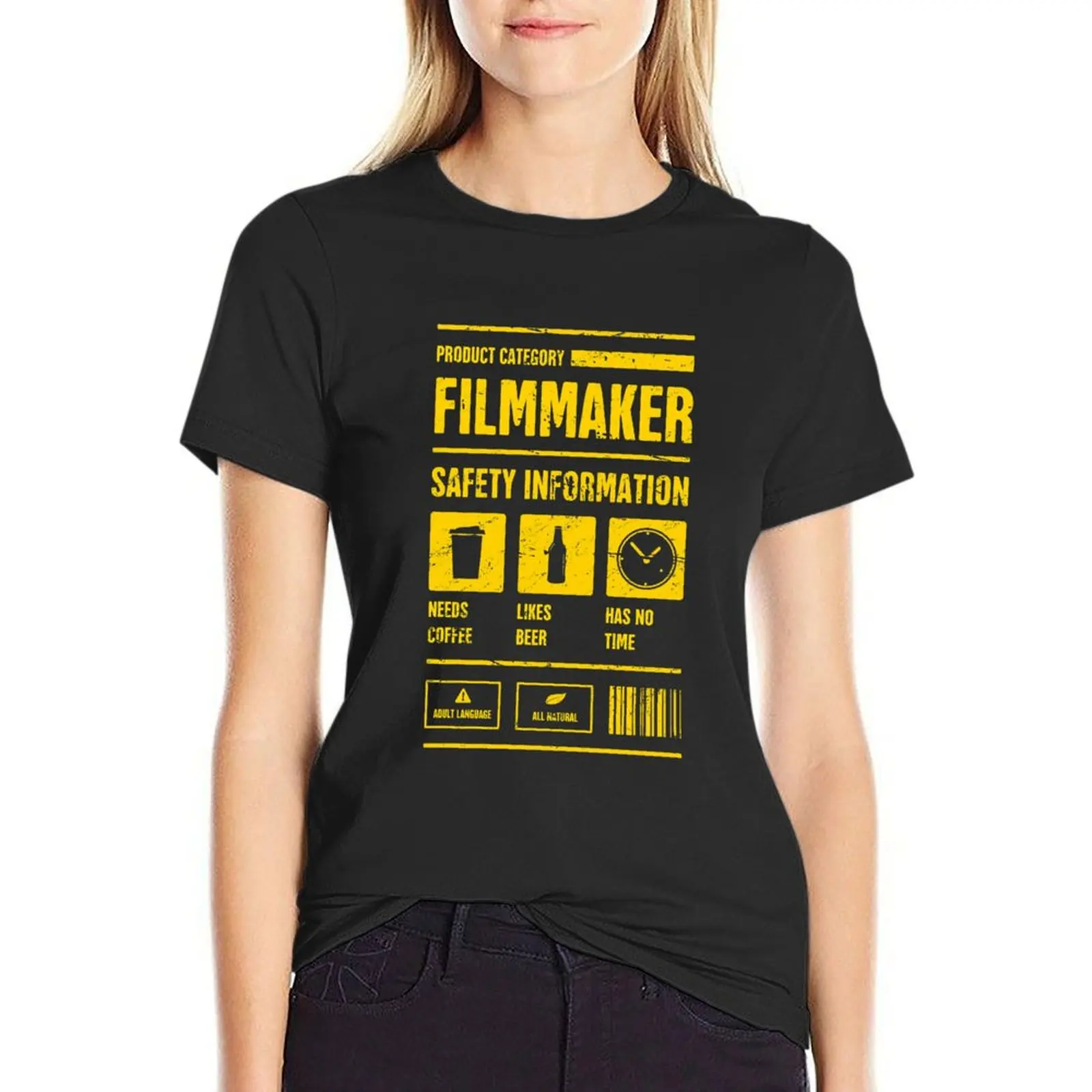 Funny Filmmaker Safety Information T-Shirt cute tops plus size tops summer clothes Aesthetic clothing tshirts woman