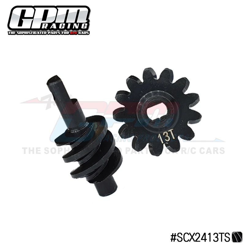 GPM Medium Carbon Steel Overdrive Differential Worm Gear Set 13T For AXIAL 1/24