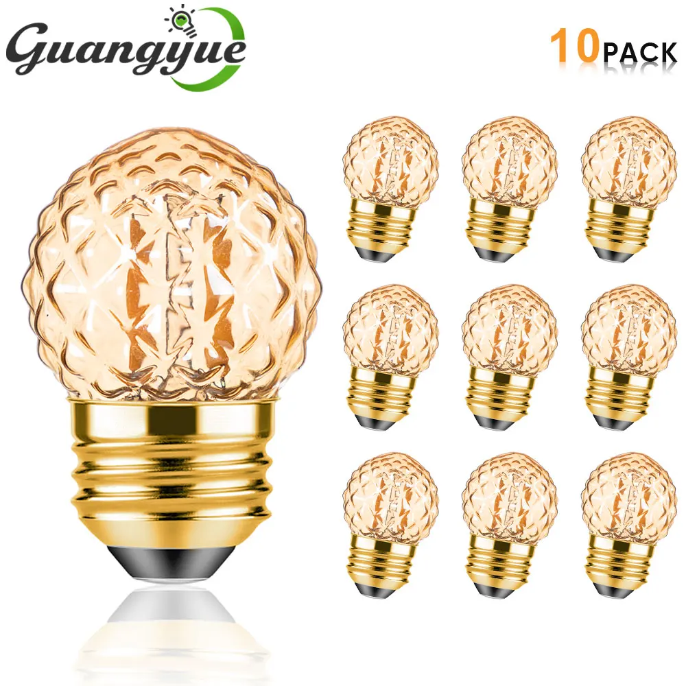 

G40 Replacement Bulb E26 E27 Night Light Bulbs Soft Warm Globe 1W Edison LED Bulbs for String Light Party Patio Garden Decor