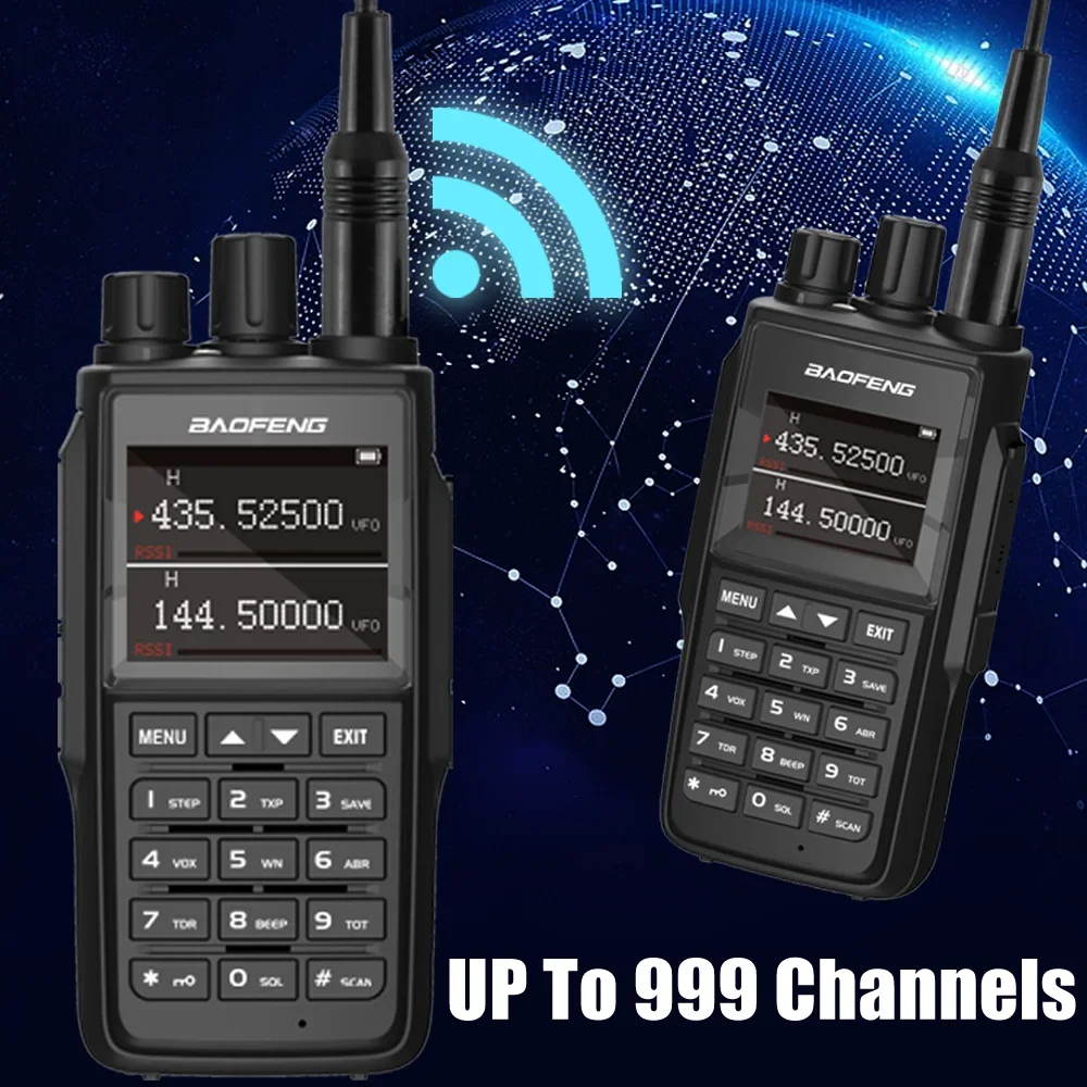 2024 Baofeng UV-UV22 워키토키, 듀얼 밴드 고출력 장거리 휴대용 999 채널 햄 FM 라디오, UHF VHF 양방향 라디오, 10W