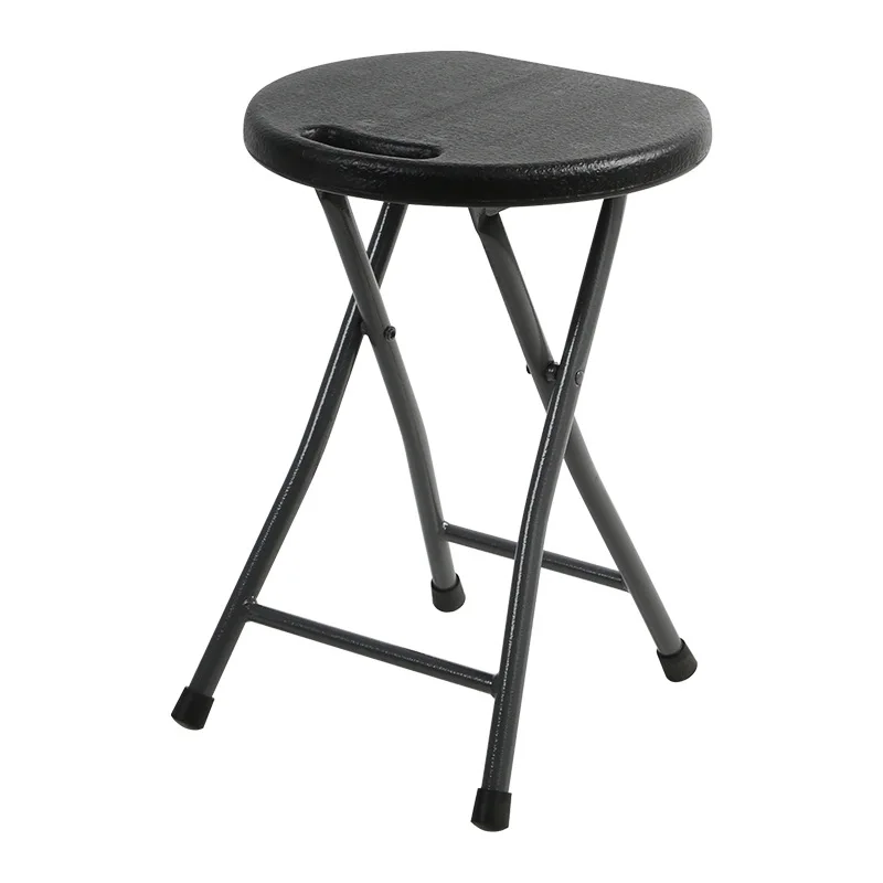 Foldable Stool Small Circular Stool Outdoor Simple  Plastic Stool Household Space Saving High Stool Portable Chair