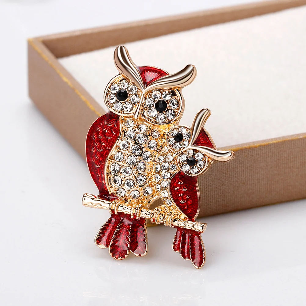 Brooch Pin Owl Shape Breastpin Small Gift Creative Brooches Costume Props Decoration European and American